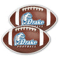 Drake University - Window Decal (Set of 2) - Football