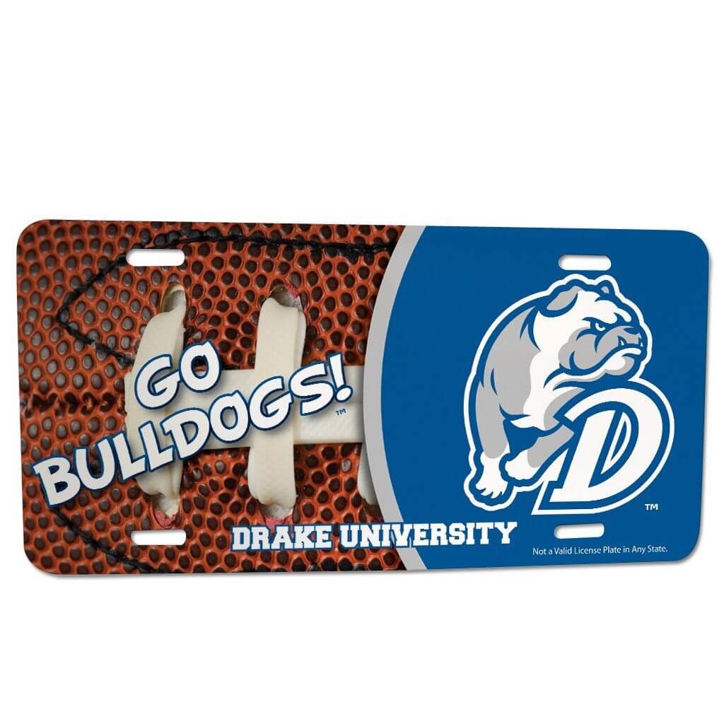 Drake University - License Plate - Football Design
