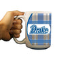 Drake University 15oz Coffee Mug - Plaid Background