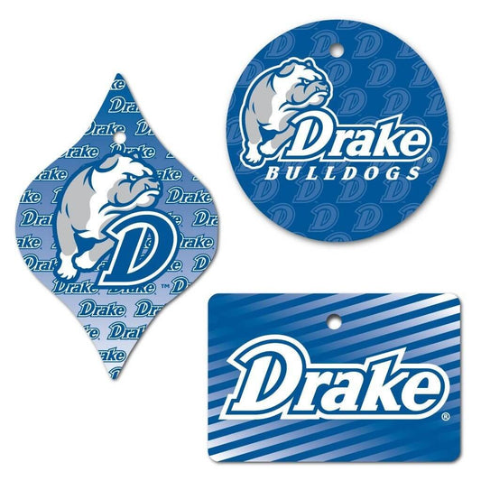 Drake University Ornament - Set of 3 Shapes - FREE SHIPPING