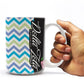 Delta Zeta 15oz Coffee Mug “ Chevron Stripes