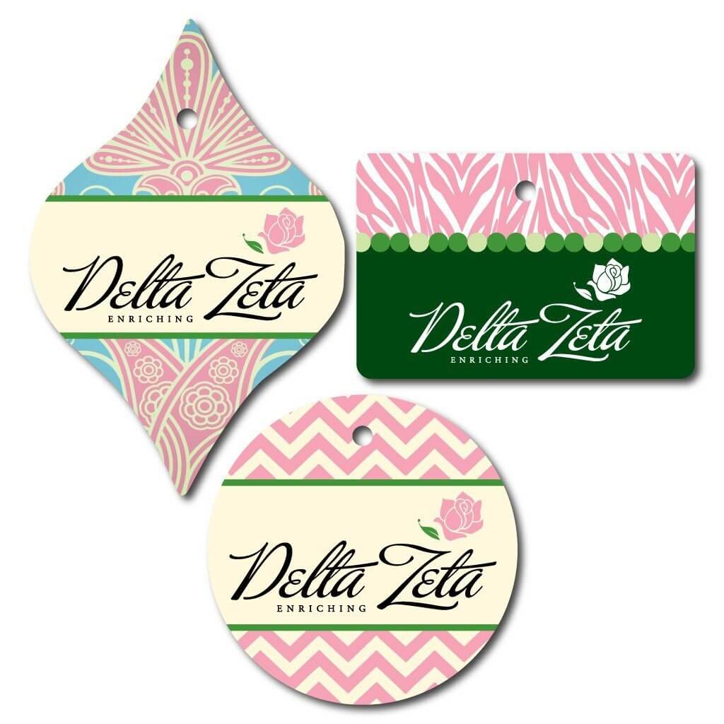 Delta Zeta Ornament - Set of 3 Shapes - FREE SHIPPING