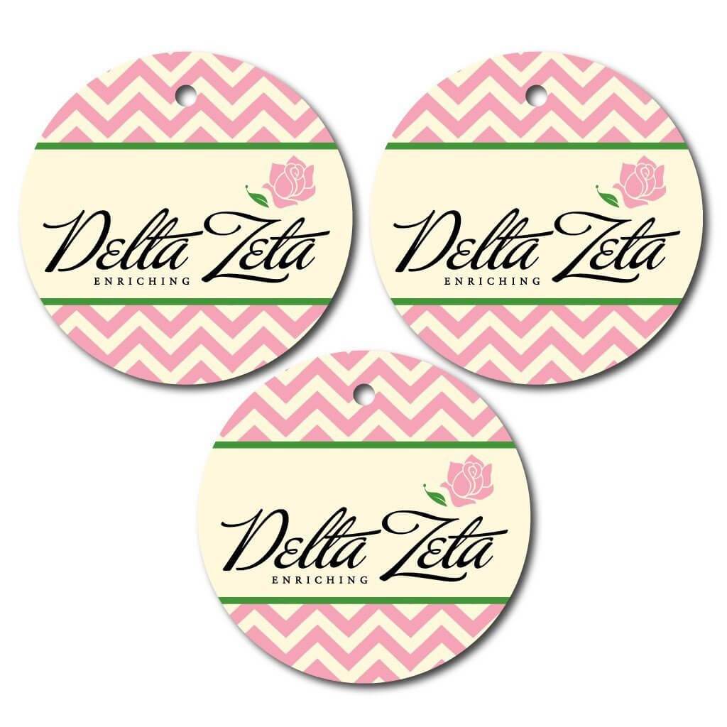 Delta Zeta Ornament - Set of 3 Circle Shapes - FREE SHIPPING