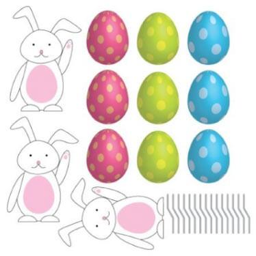Easter Egg and Bunnies FLAT Pathway Markers - Easter Yard Decorations - FREE SHIPPING