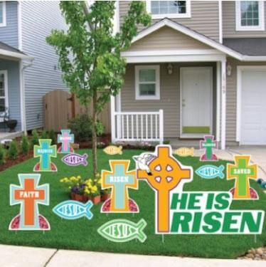 Easter Yard Decorations - Religious - Stand Up Set (13 Pieces) - FREE SHIPPING