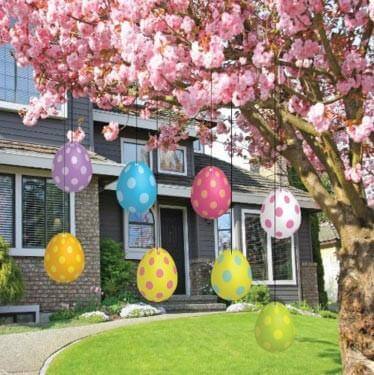 Easter Yard Decorations - FLAT Hanging Easter Eggs - FREE SHIPPING