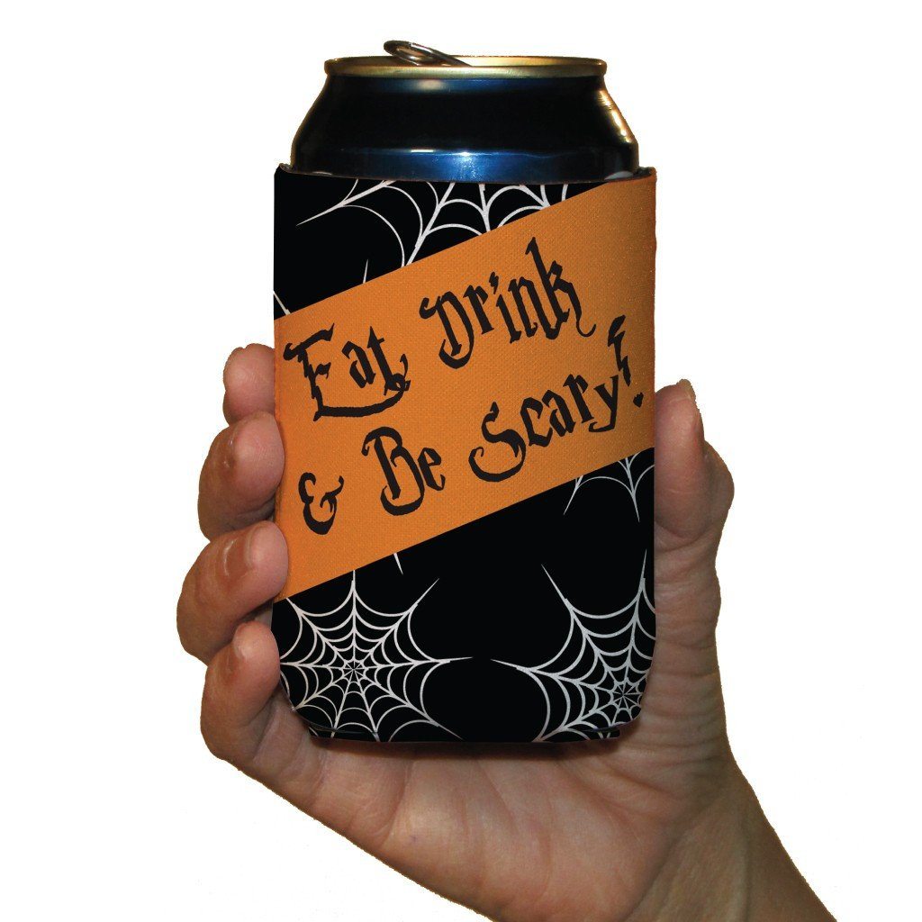 Halloween Party 'Eat, Drink, and Be Scary' Can Cooler Set 6 FREE SHIPPING