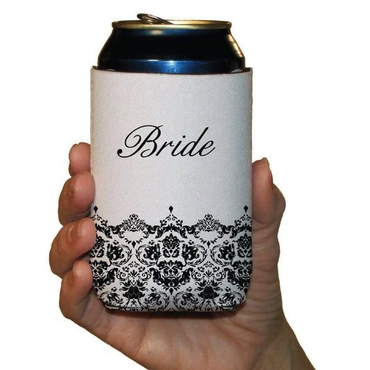 Black & White Elegant Wedding Party Drink Can Coolers - Set of 10 FREE SHIPPING