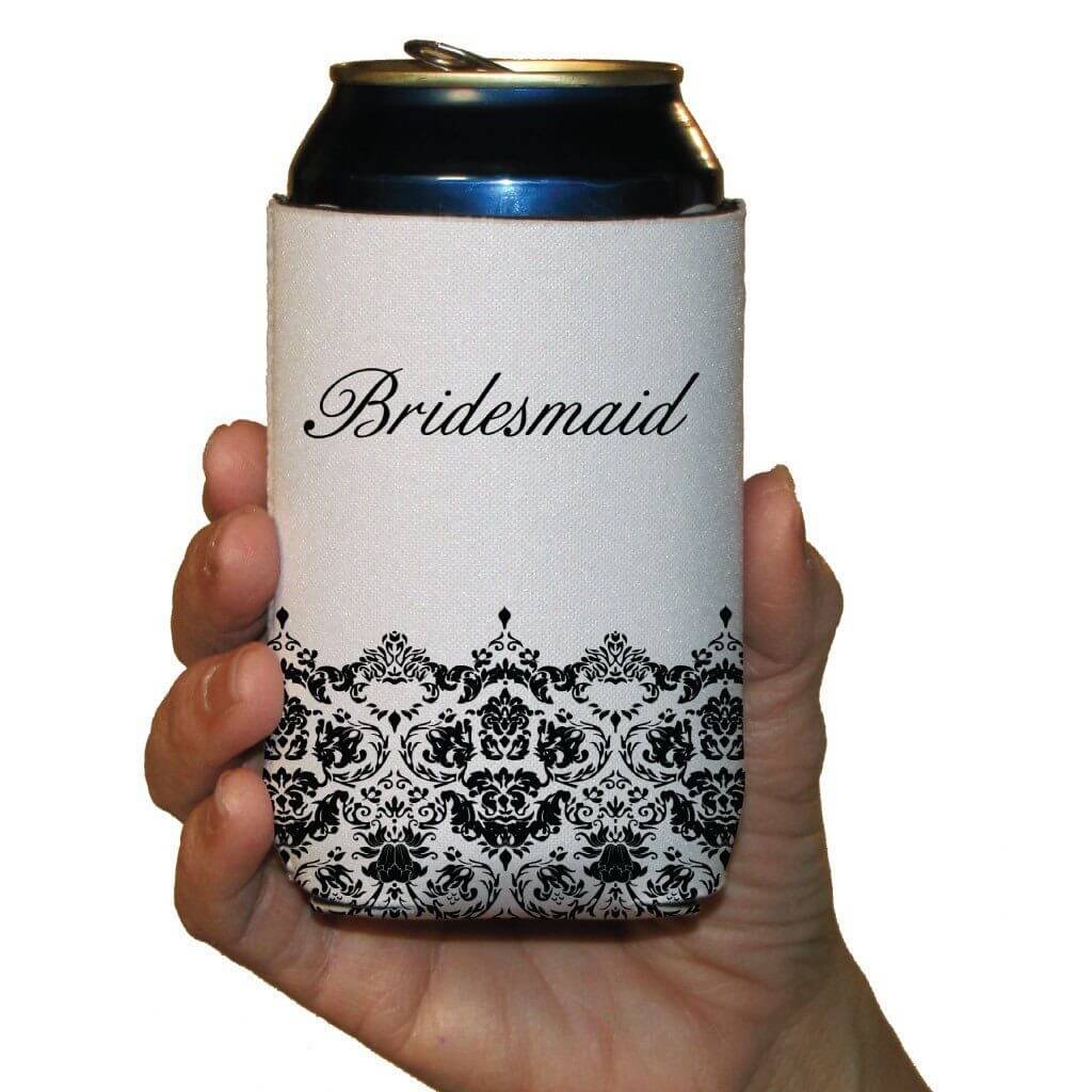 Black & White Elegant Wedding Party Drink Can Coolers - Set of 10 FREE SHIPPING