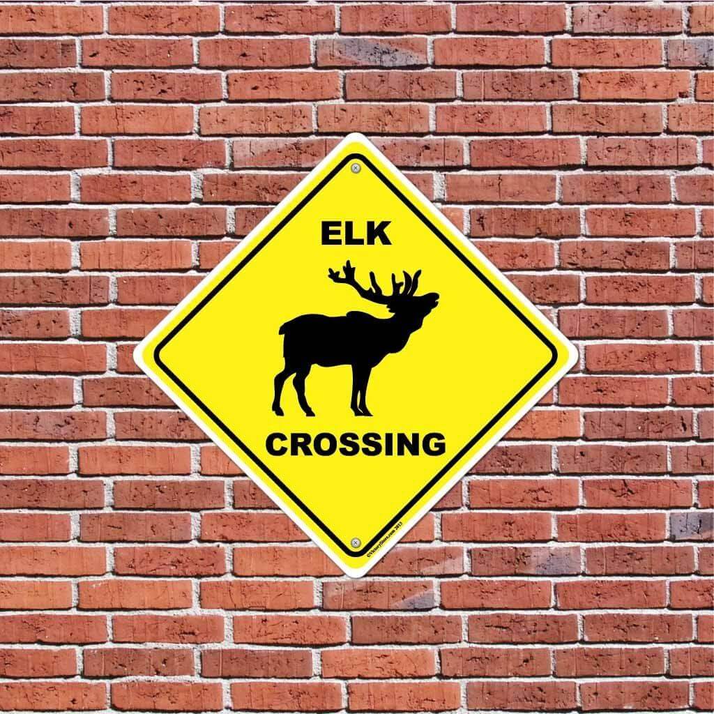 Elk Crossing Sign or Sticker