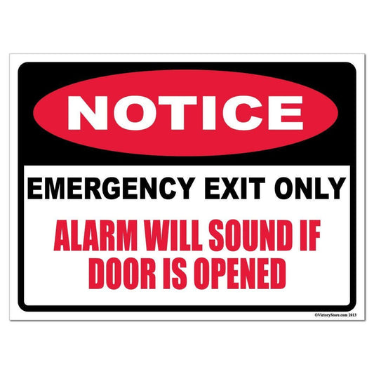 Emergency Exit Only Horizontal Sign or Sticker - #4