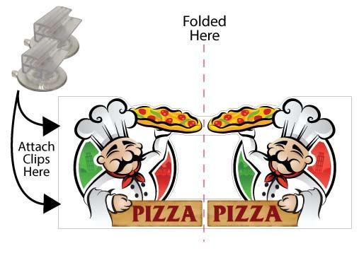 Pizza 3D Window Sign Design