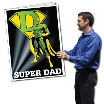 3' Tall Stock Design Giant Super Hero Father's Day Card