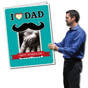 3' Tall Giant Father's Day Card - I Love Dad Design