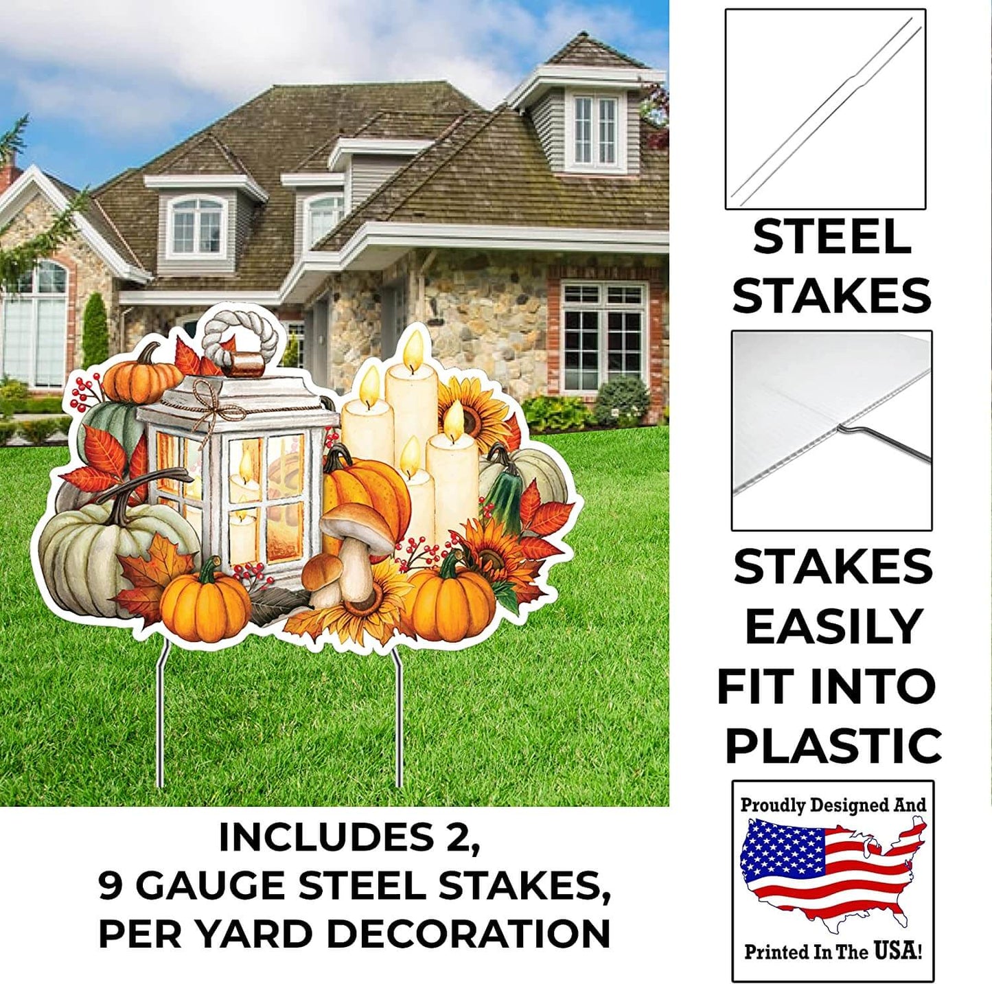 fall theme yard card filler and flair sets