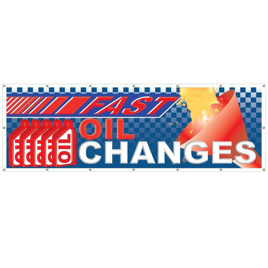 Oil Change Fast Vinyl Banner with Grommets
