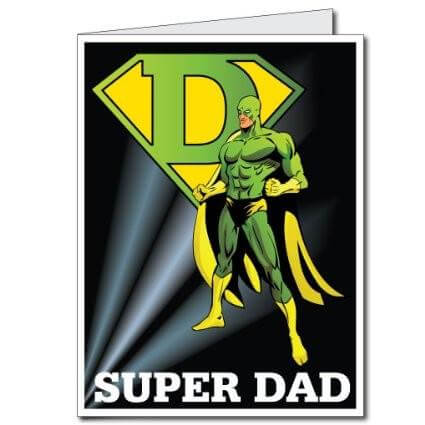 3' Tall Stock Design Giant Super Hero Father's Day Card