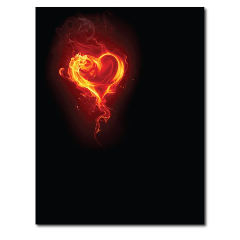 Burning Heart Vinyl Photography Backdrop - 8'x10' or 8'x14'