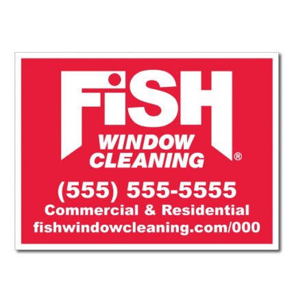 Fish Window Cleaning 18"x24" Corrugated Plastic Yard Sign with EZ Stakes