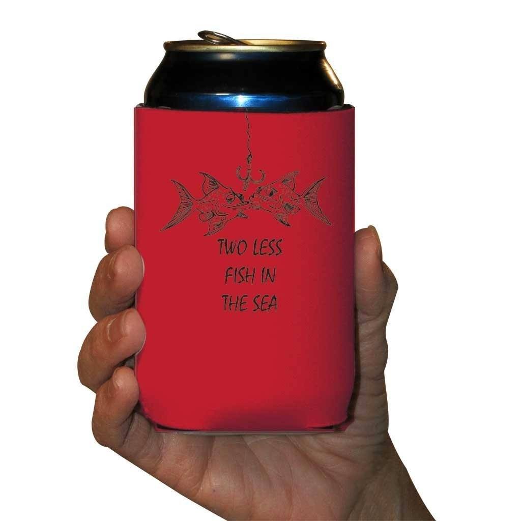 Two Less Fish in the Sea (Red) Can Cooler - Set of 6 - FREE SHIPPING