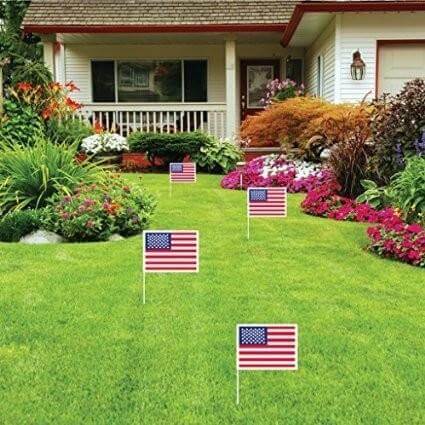 American Flag 9" x 12" Yard Signs - Set of 32 Flags - FREE SHIPPING