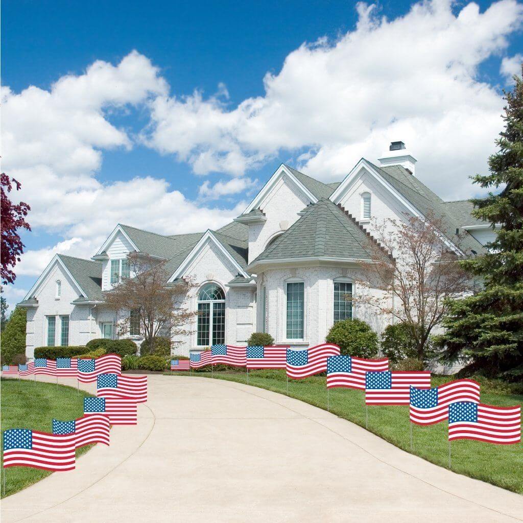 Fourth of July American Flag 18 count Pathway Markers - FREE SHIPPING