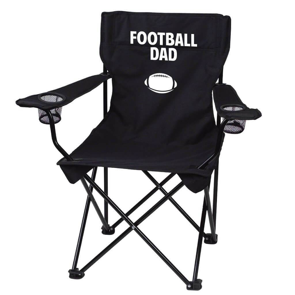 Football Dad Black Folding Camping Chair with Carry Bag
