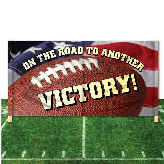 Football Breakaway Banner - 6'x12' - 'On the Road to Another Victory'
