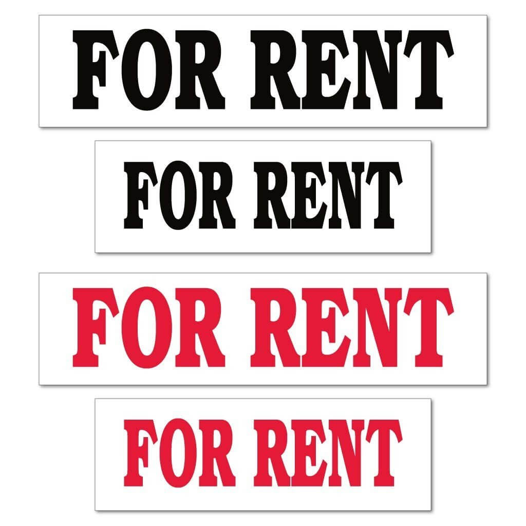 For Rent Real Estate Yard Sign Rider Set - FREE SHIPPING