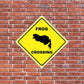 Frog Crossing Sign or Sticker