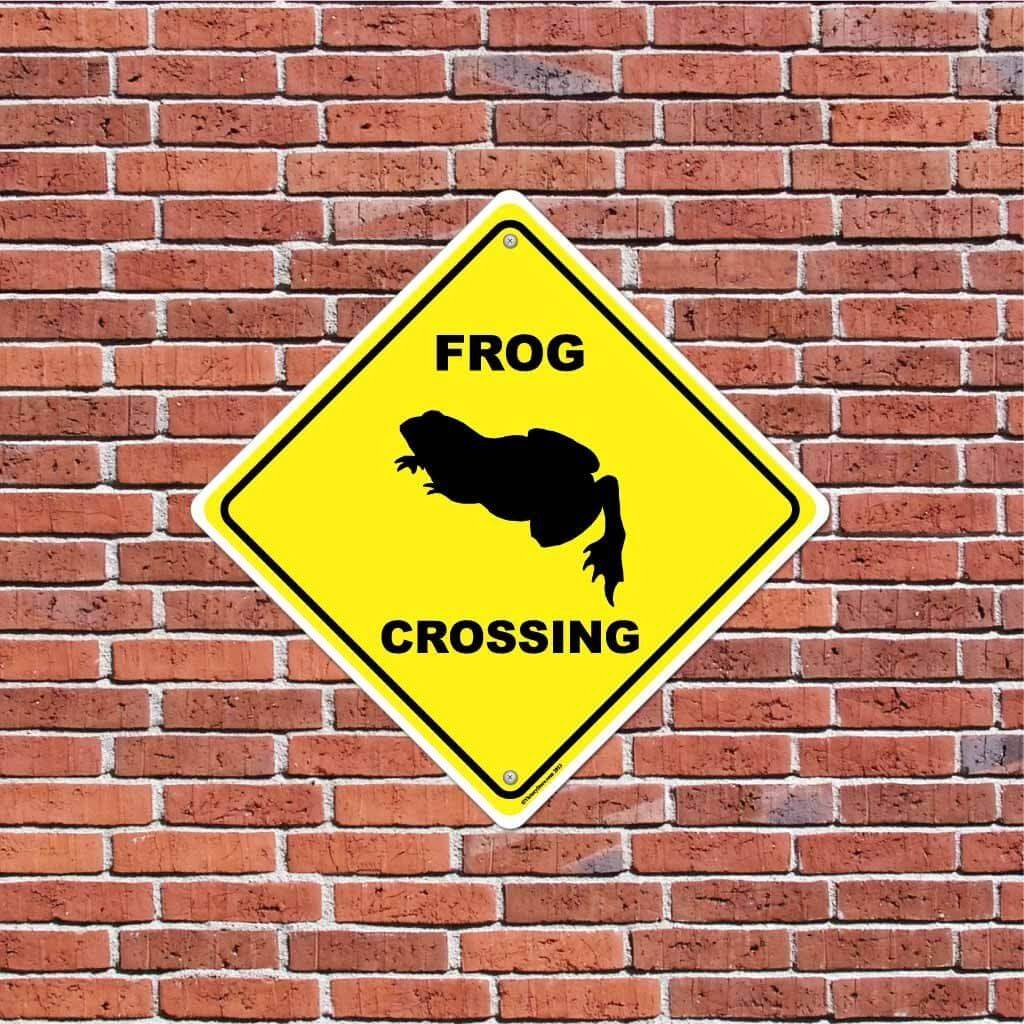 Frog Crossing Sign or Sticker