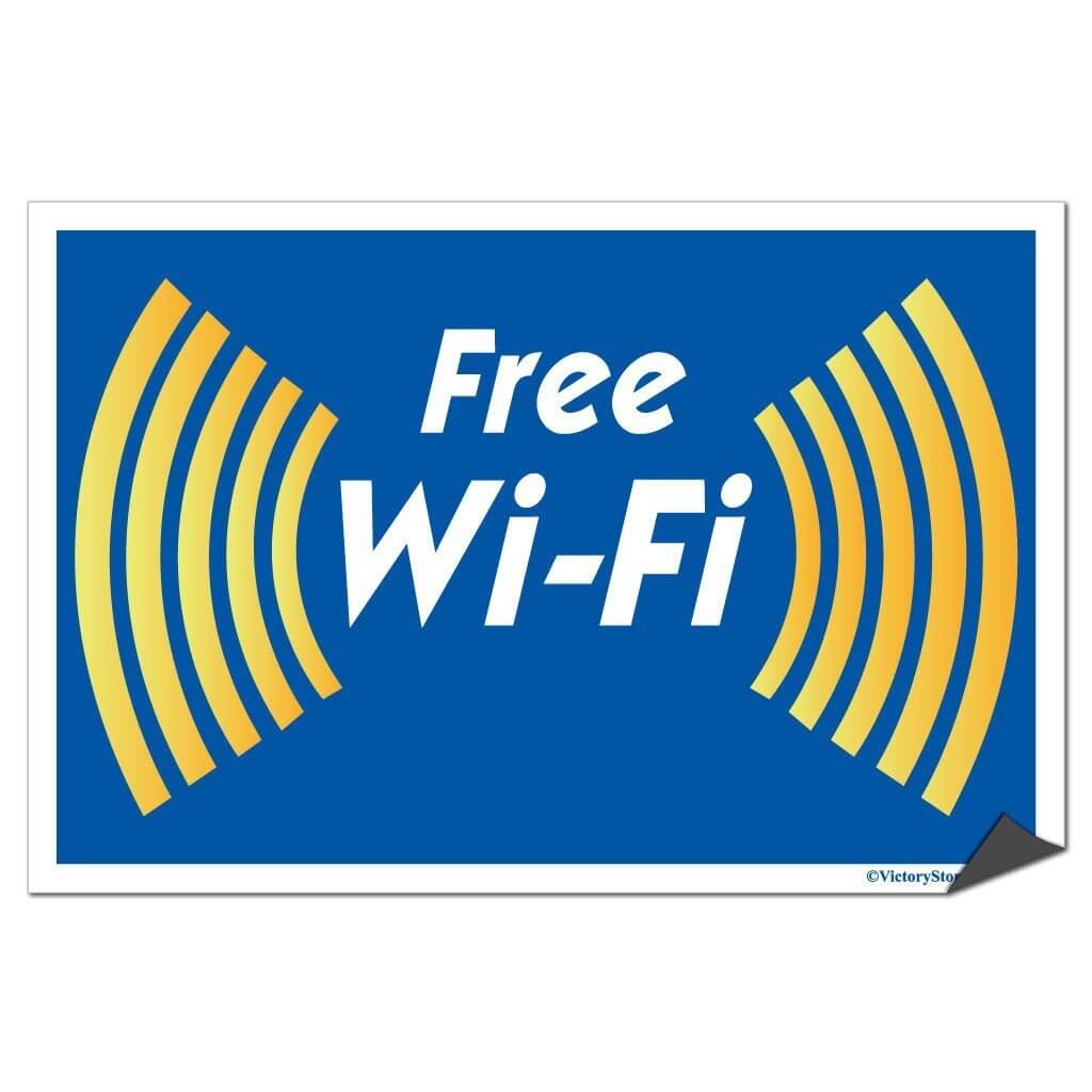 Full Color Free Wifi Sign or Sticker - #9