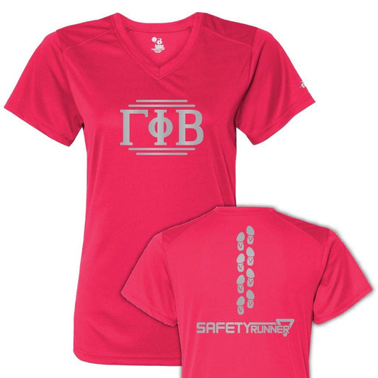 Gamma Phi Beta Women's SafetyRunner Reflective V-neck Performance Shirt