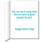 3' Tall Stock Design Giant Father's Day Card