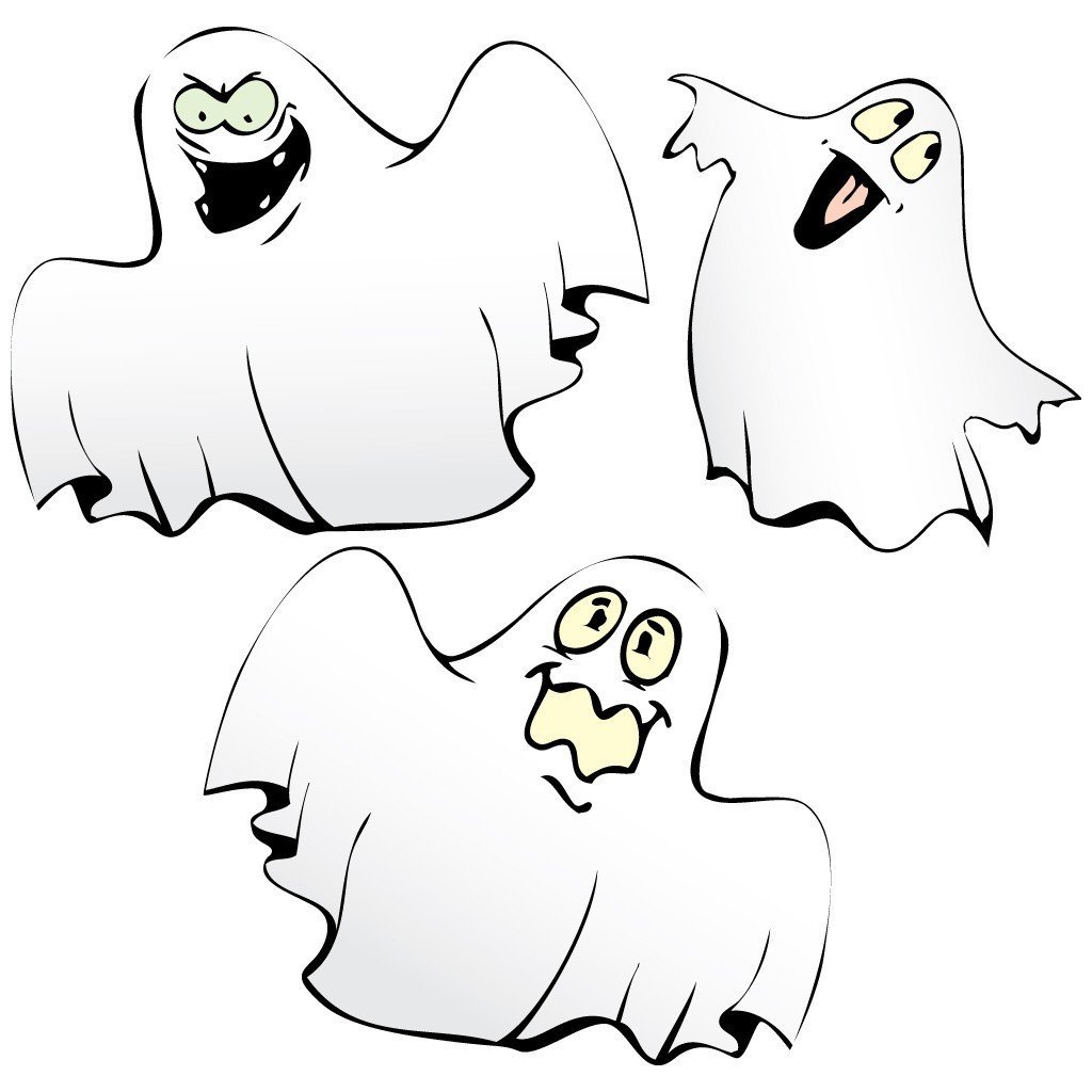 Halloween HANGING Lawn Decorations Corrugated Plastic Ghosts in Graveyard Set
