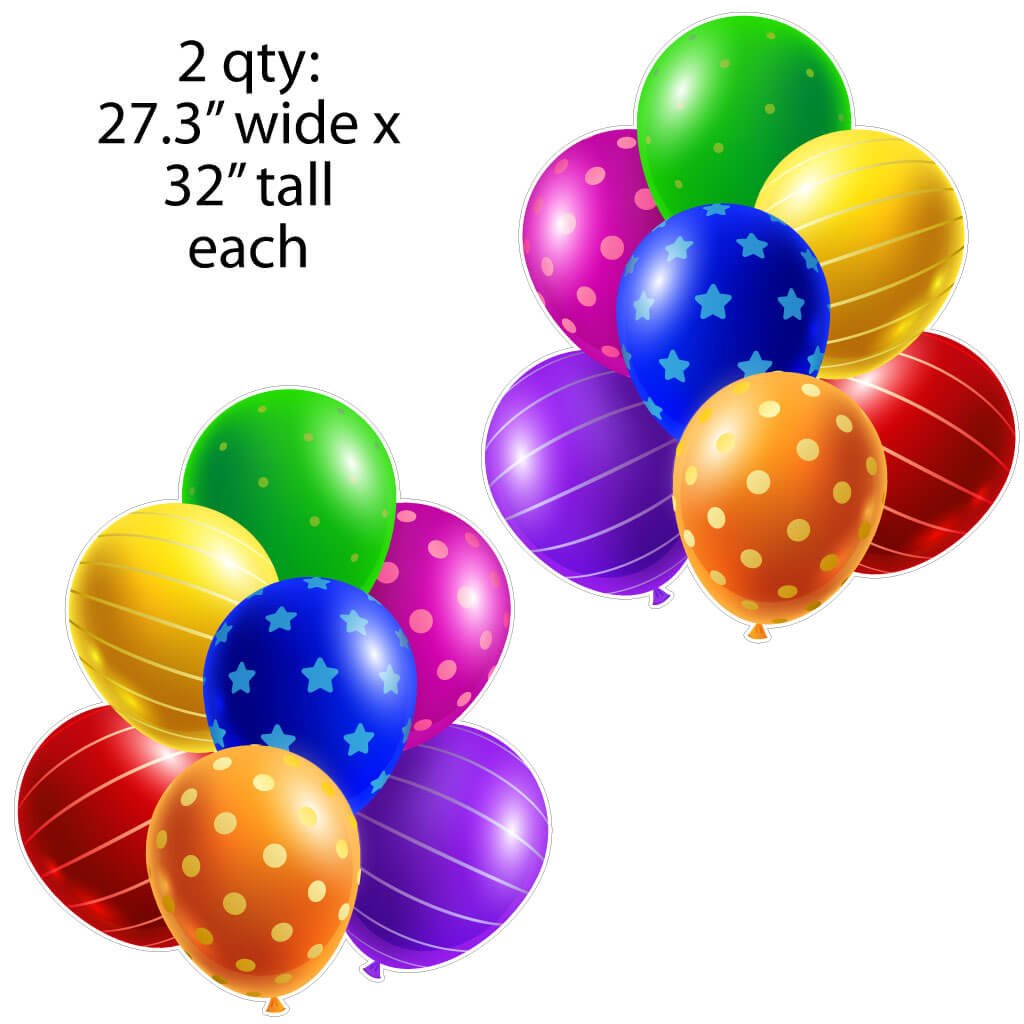 Giant Colorful Balloon Clusters Yard Card Back Fillers (20851)