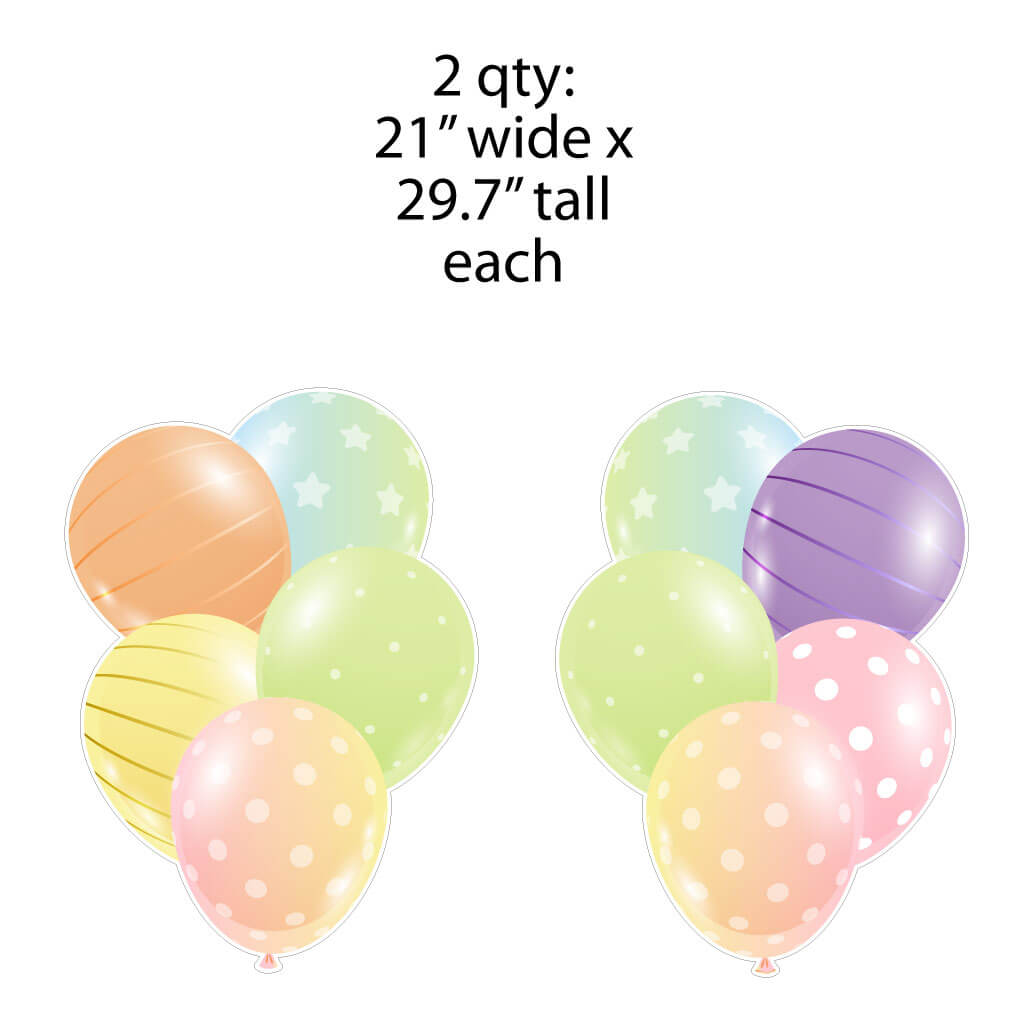 Giant Pastel Balloon Clusters Yard Card Back Fillers (20856)