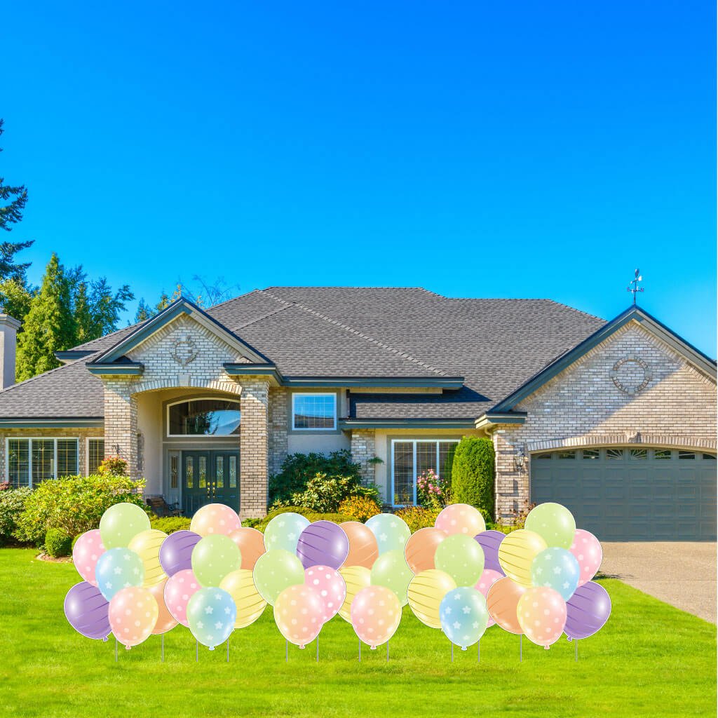 Giant Pastel Balloon Clusters Yard Card Back Fillers (20856)