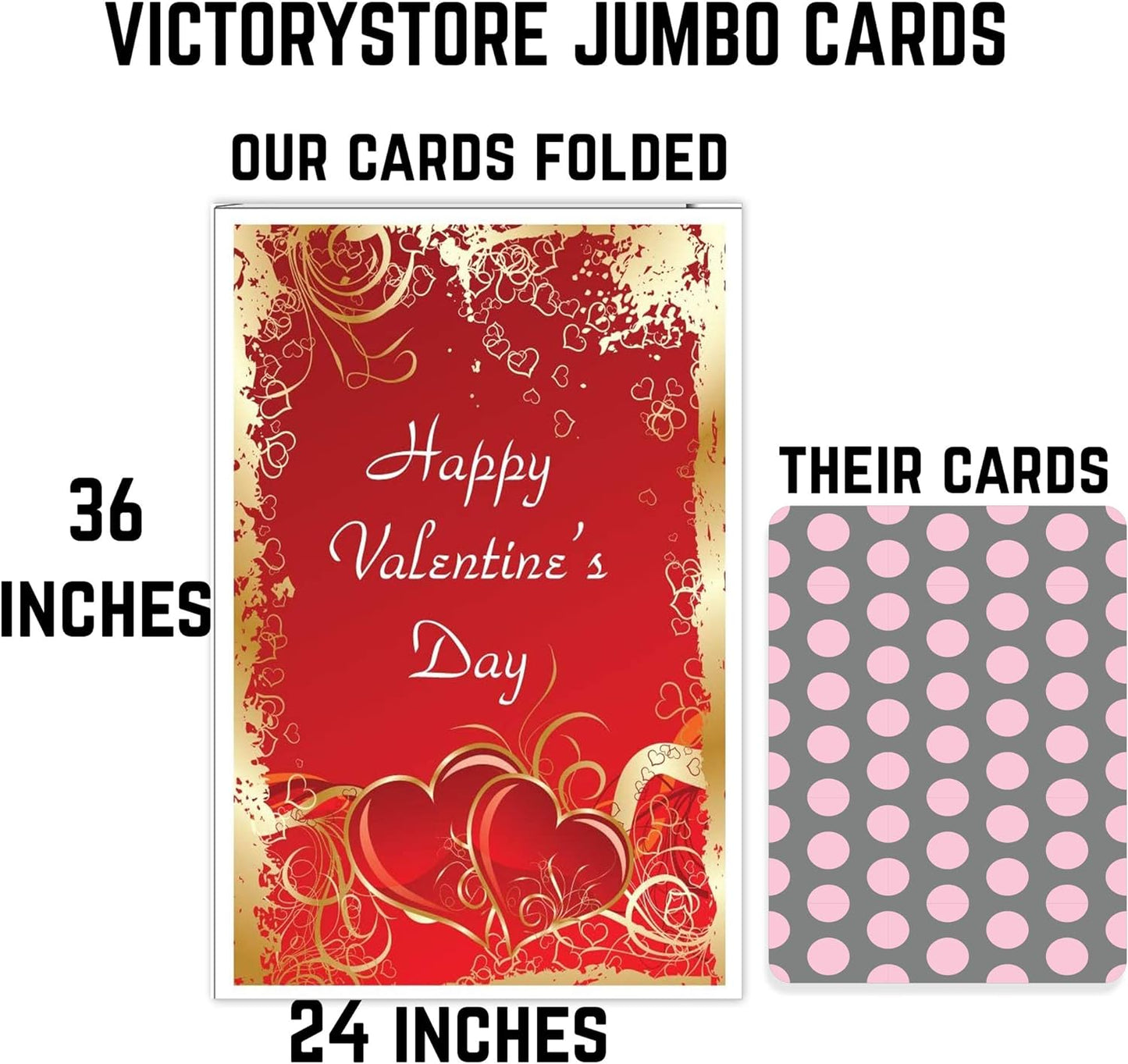 Giant Valentine's Day Card (Hearts) 2 feet by 3 feet Card with Envelope