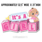 It's a Girl! Die Cut Baby Blocks, Baby Announcement Yard Sign (Dark Skin Tone) - FREE SHIPPING