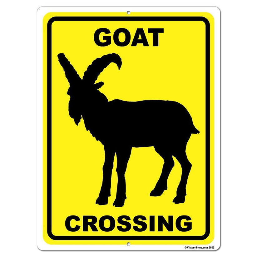 Goat Track Sign Goat Crossing Aluminum Sign or Sticker | VictoryStore – VictoryStore.com