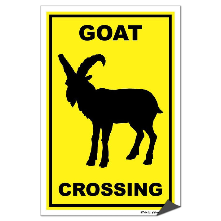 Goat Track Sign Goat Crossing Aluminum Sign or Sticker | VictoryStore – VictoryStore.com