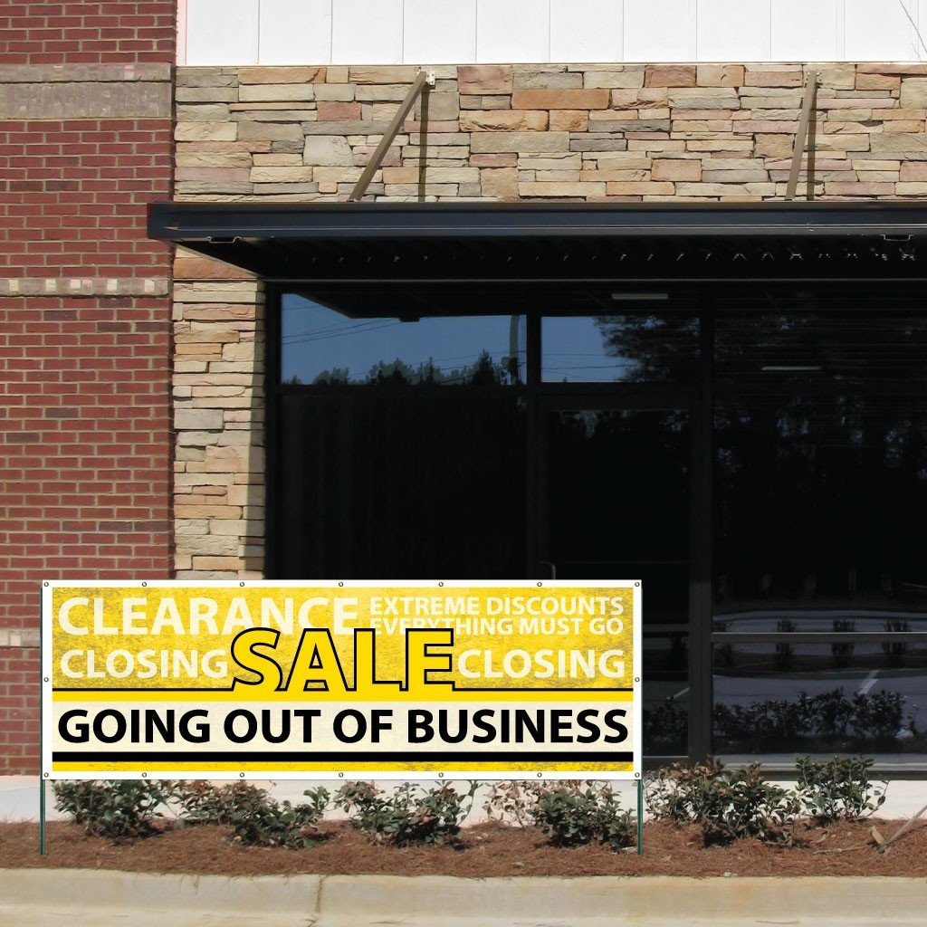 Going Out Of Business Sale Banner - Vinyl Advertising Flag Sign - Multiple Sizes, Made In USA