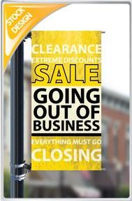 18"x36" Going out of Business Pole Banner FREE SHIPPING