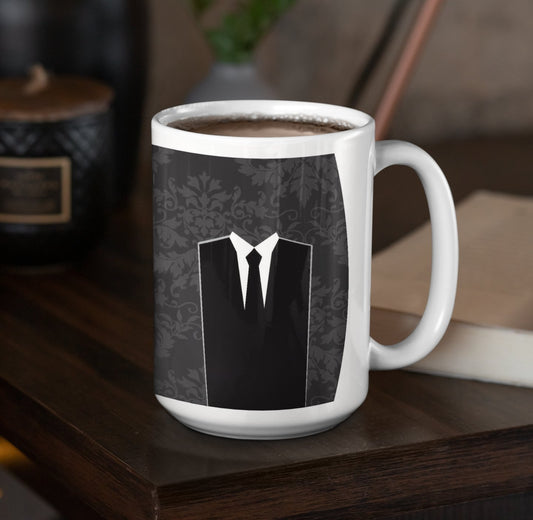 Groom Black and White Silhouette15oz Coffee Mug