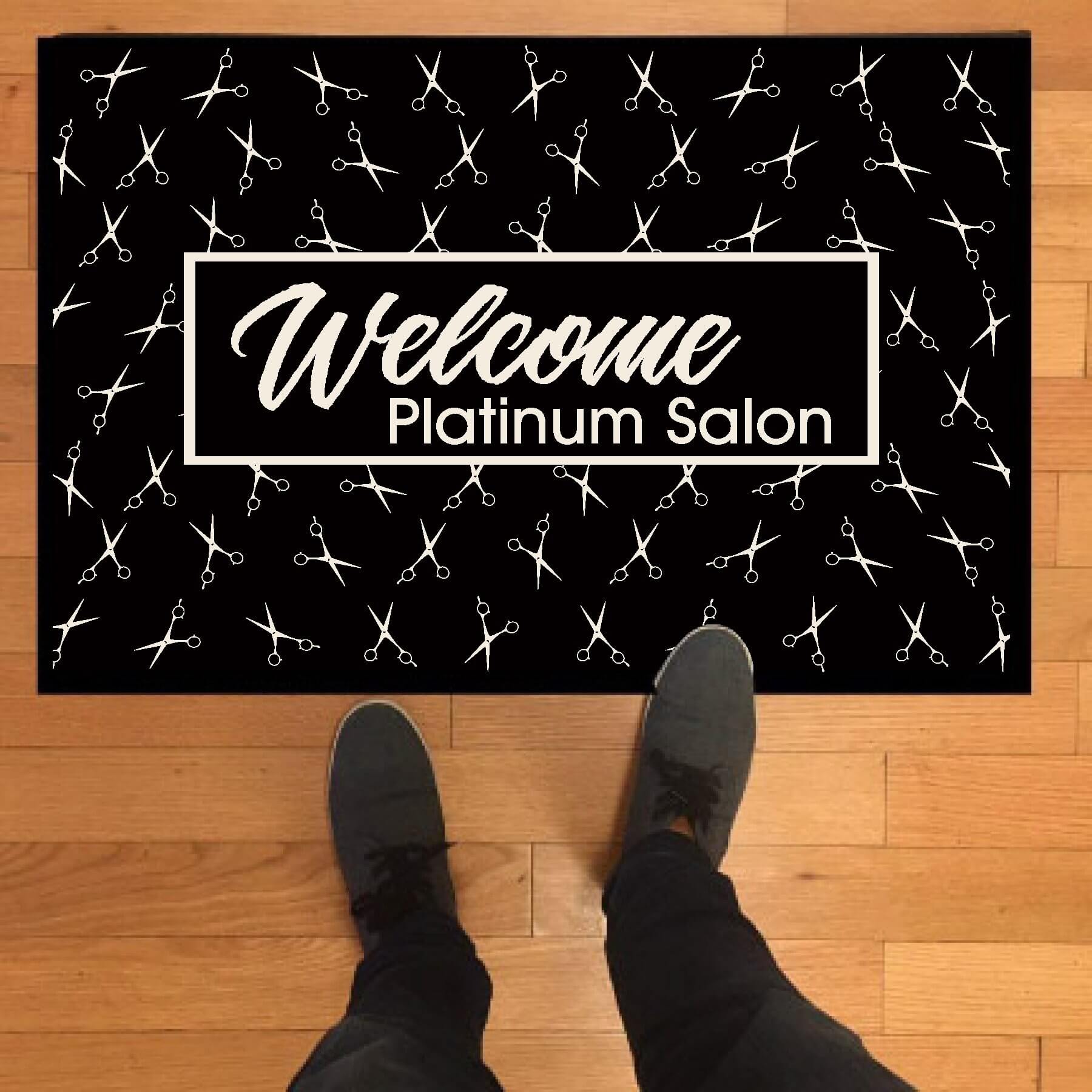 custom hair salon doormat