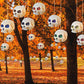 Halloween Lawn Decorations Hanging Skulls set of 32 (12996)