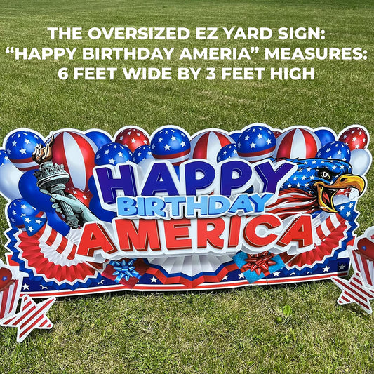 Happy Birthday America Oversized EZ Yard Cards, 7 pcs
