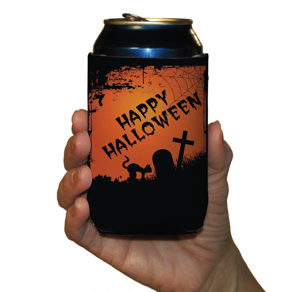 Halloween Party Graveyard Scene Can Cooler Set 6 FREE SHIPPING