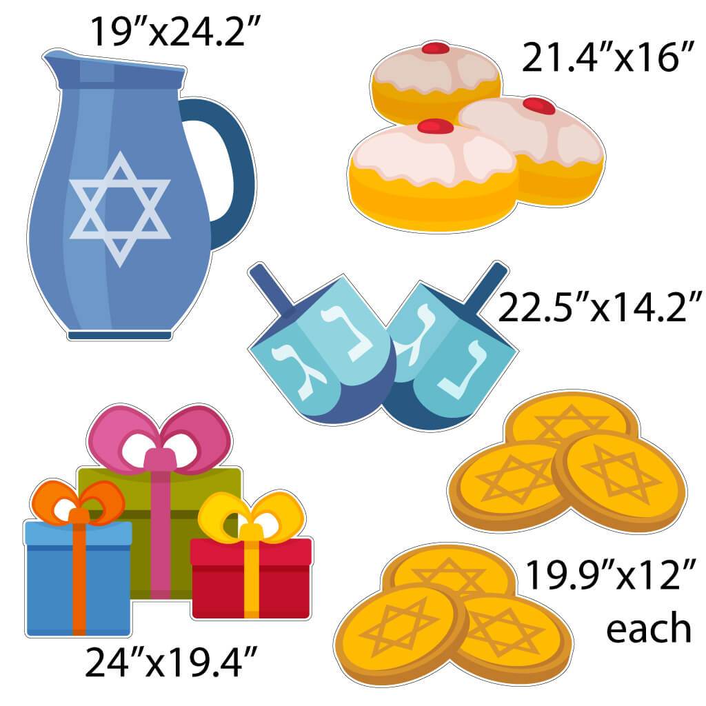 Happy Hanukkah Yard Card Greeting & Flair 10 pc Set (19704)